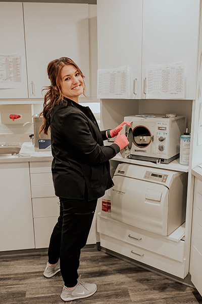 Skyler working on same-day crowns at Kanellis Family Dentistry in Sparks, NV